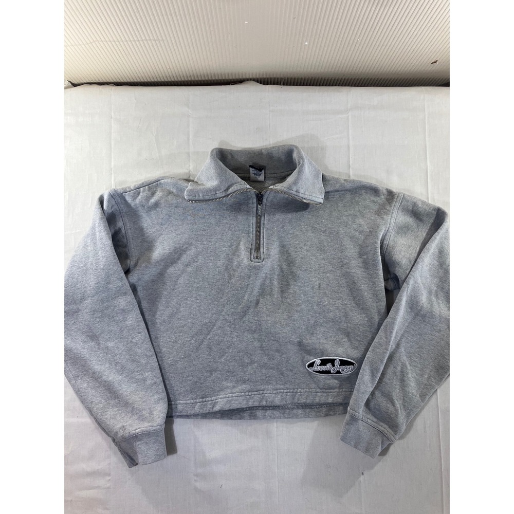 Levi's‎ Gray Quarter Zip Sweatshirt Embroidered Logo Cropped Pullover M